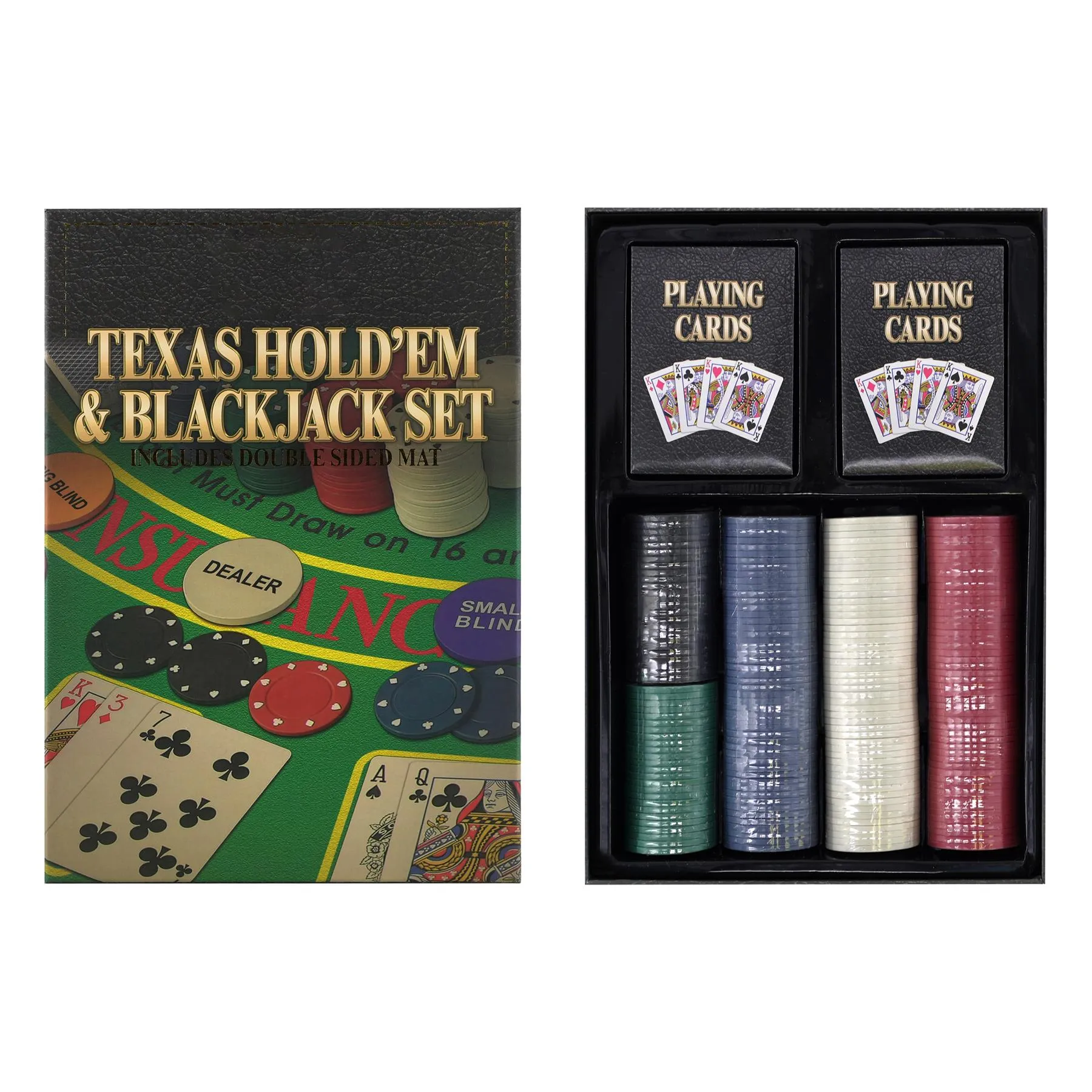 2 in 1 Texas Hold'em & Blackjack Set