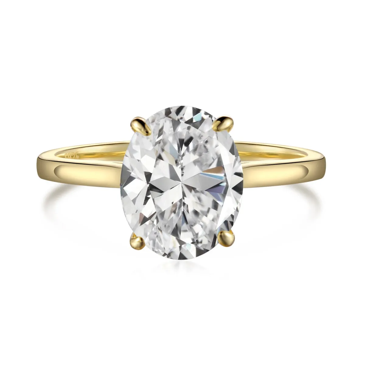 2.5 Carat Oval Cut Solitaire Engagement Ring - Gold