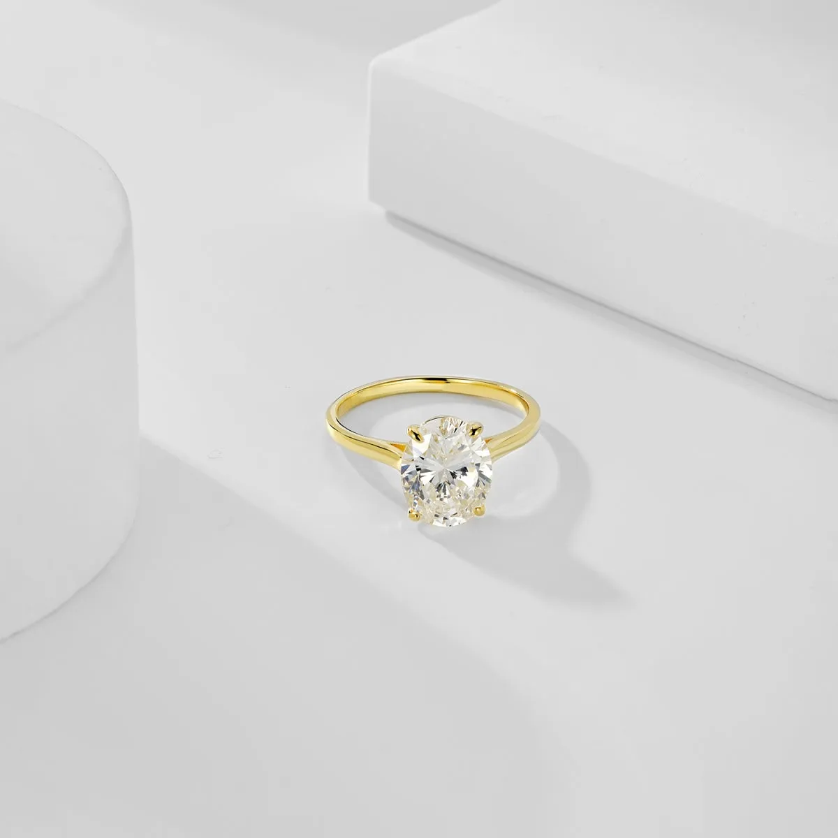 2.5 Carat Oval Cut Solitaire Engagement Ring - Gold