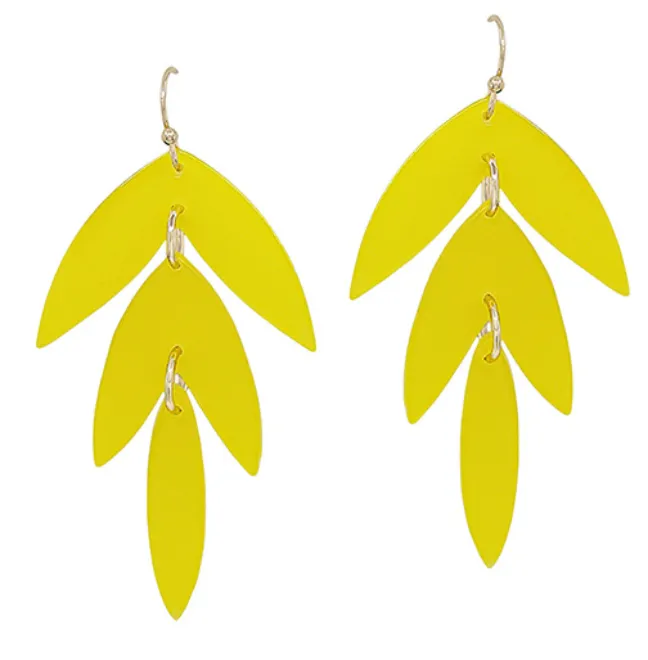 Acetate Leaf Charm Earring