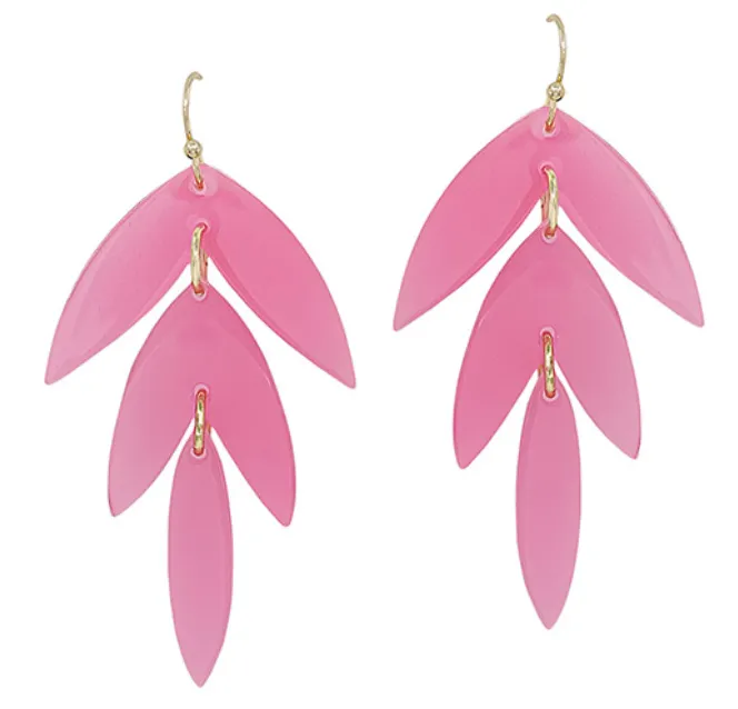 Acetate Leaf Charm Earring