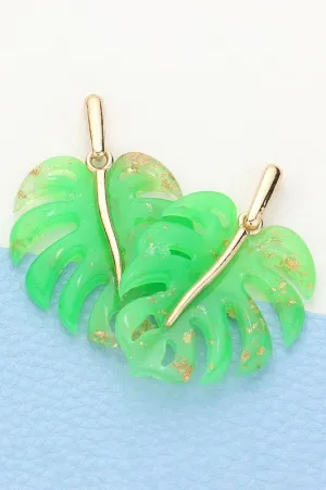 Acetate Tropical Leaf Earring