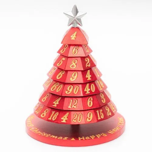 Aluminum Christmas Tree 7 Dice Set - Choose a color