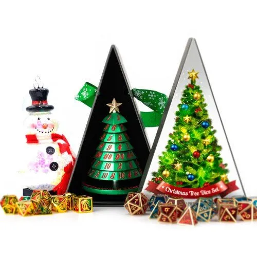 Aluminum Christmas Tree 7 Dice Set - Choose a color