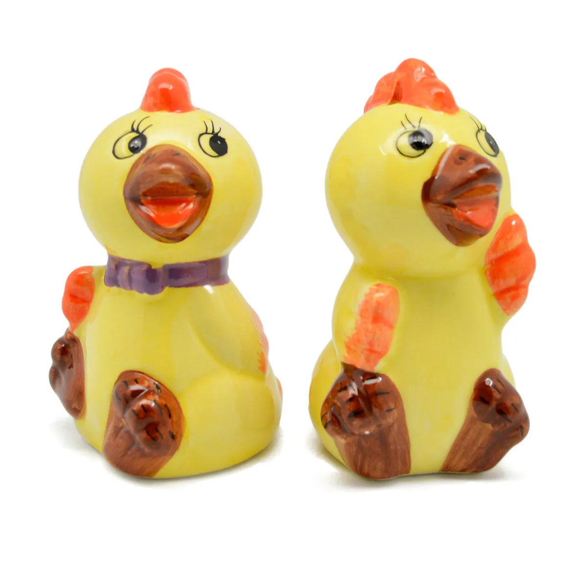 Animal Salt & Pepper Shakers Chickens Basket