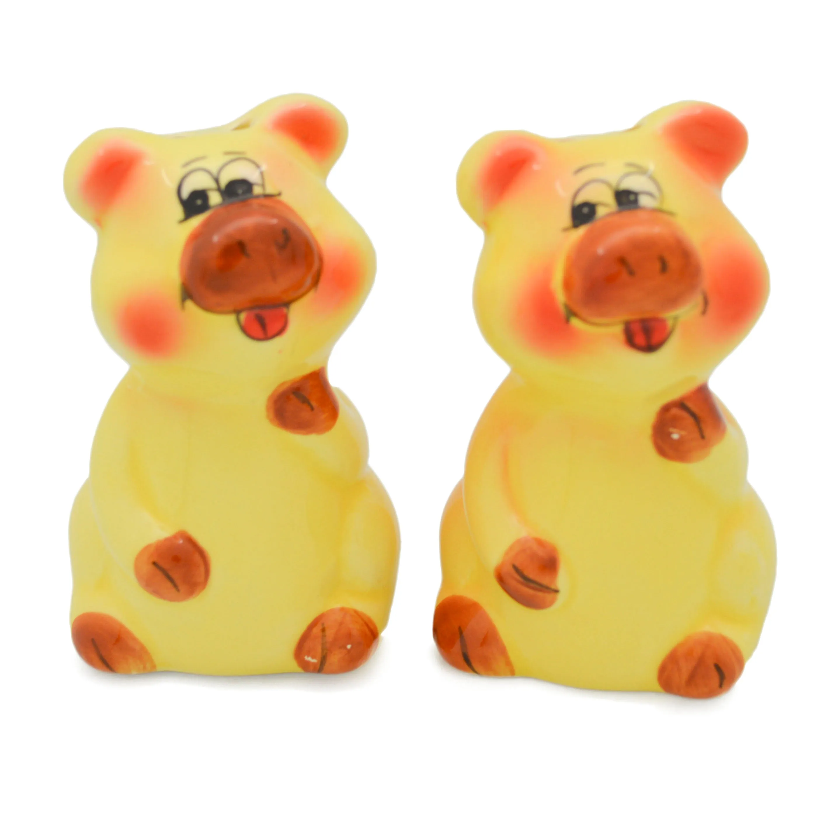 Animal Salt & Pepper Shakers Pigs Basket