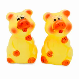 Animal Salt and Pepper Shakers Pigs Basket