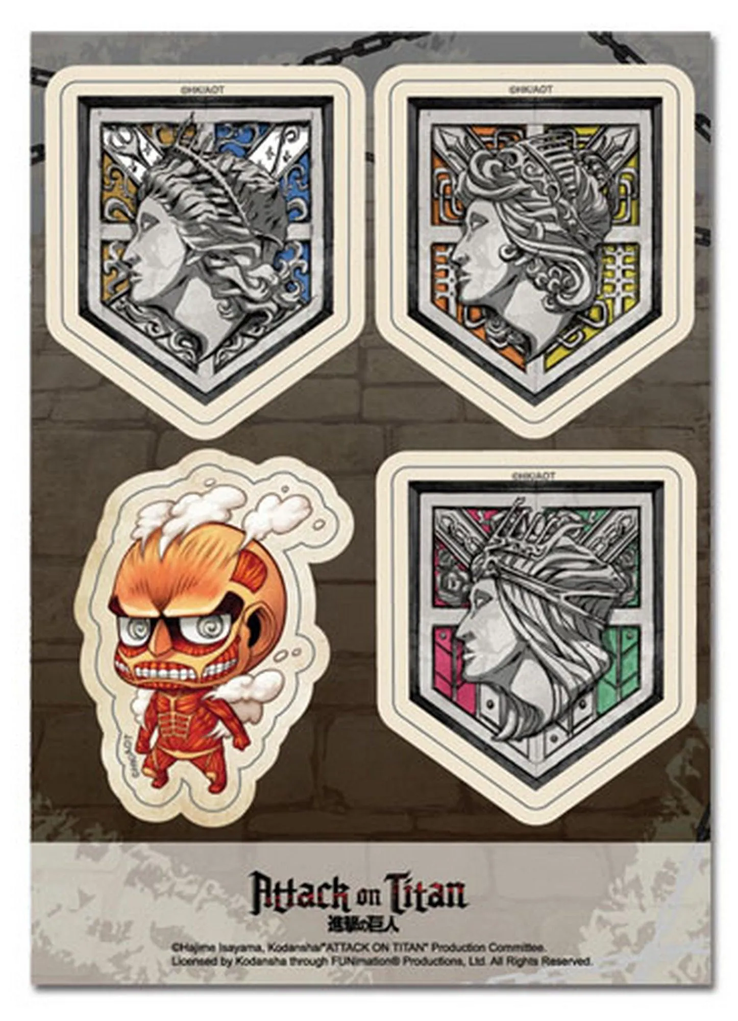 Attack on Titan - Walls & Red Titan Sticker Set