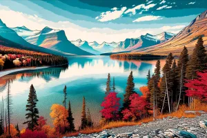 Autumn Serenity: Glacier National Park | National Park Puzzle | 250, 500, 1000 Pieces