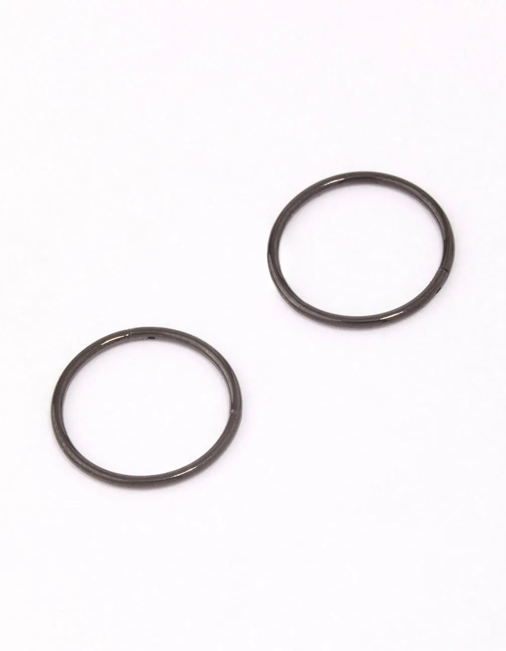 Black Coated Titanium Fine Sleeper Earrings 10mm