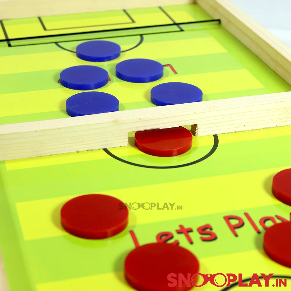 Coloured Wooden String Hockey Tabletop Game With White Board