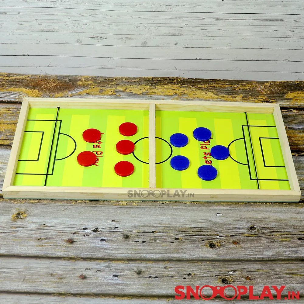 Coloured Wooden String Hockey Tabletop Game With White Board