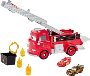 Disney Cars McQueen Toys Stunt & Splash Red Firetruck