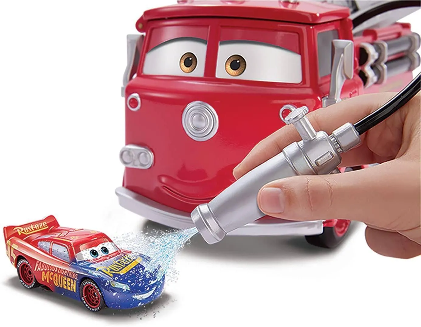 Disney Cars McQueen Toys Stunt & Splash Red Firetruck