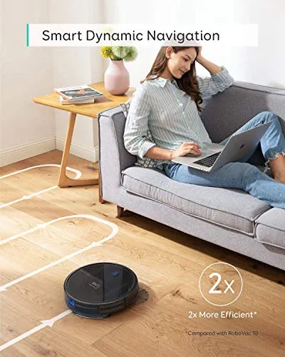 Eufy RoboVac G10 Hybrid, Robot Vacuum Cleaner, Smart Dynamic Navigation, 2-in-1 sweep and mop, Wi-Fi, Super-Slim, 2000Pa Strong Suction, Quiet, Self-Charging Robotic Vacuum, For Hard Floors Only