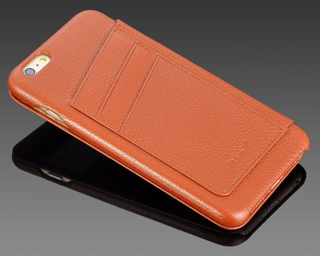 Eyelet Series iPhone 6S Plus Flip Genuine Leather Case - Brown