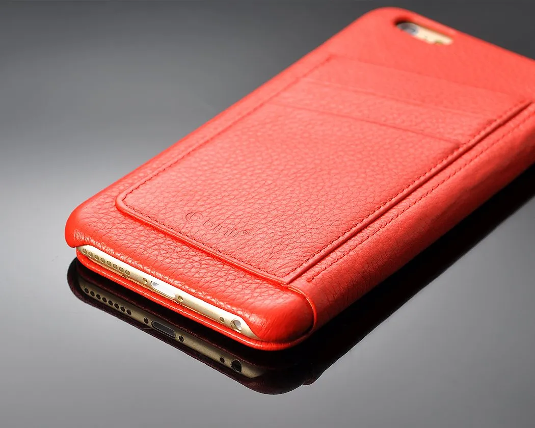 Eyelet Series iPhone 6S Plus Flip Genuine Leather Case - Red