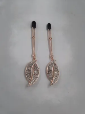 Fetish Clitoral Clamps | Rose Gold | Diamond Cluster Pendant| Adjustable