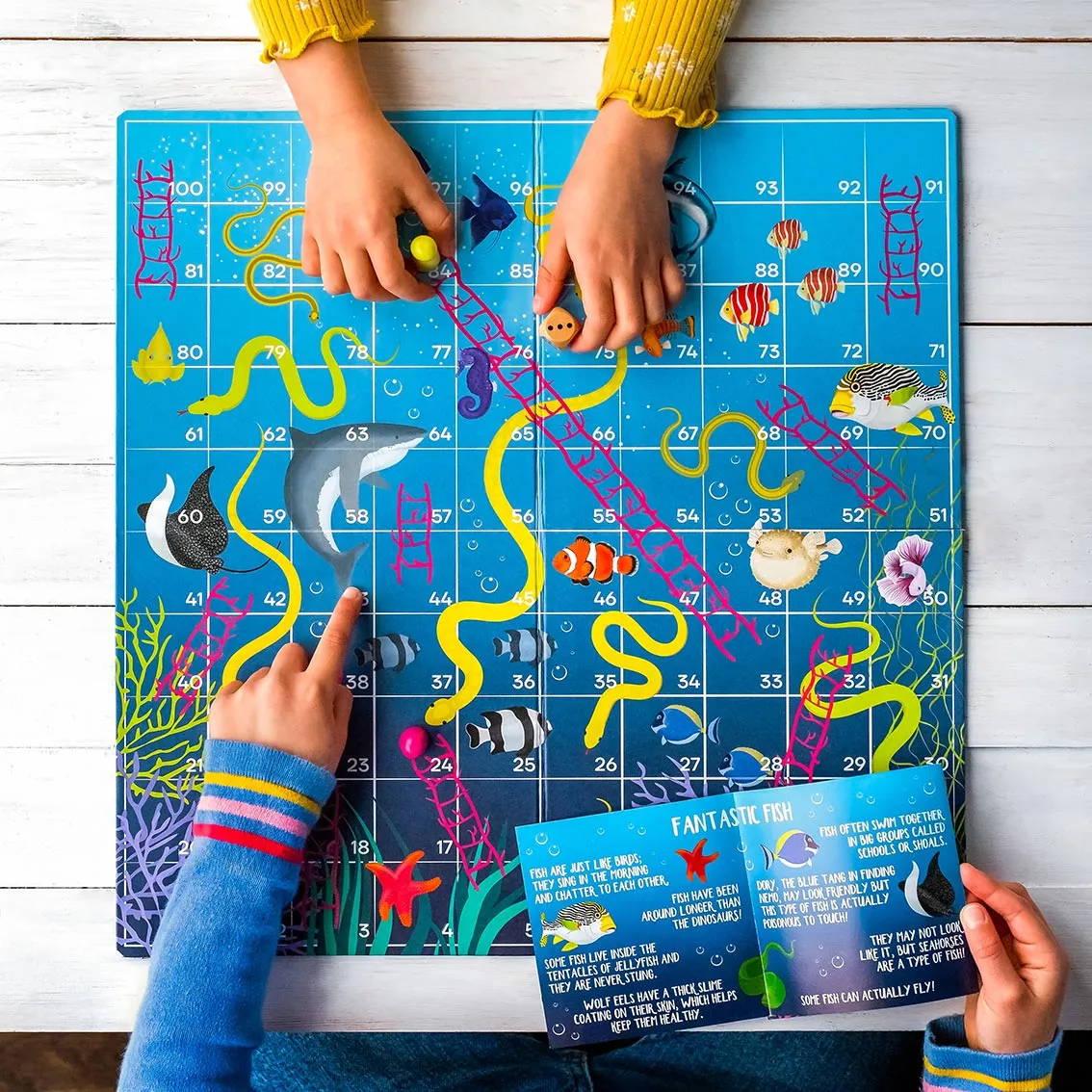 Fish Snakes and Ladders Board Game