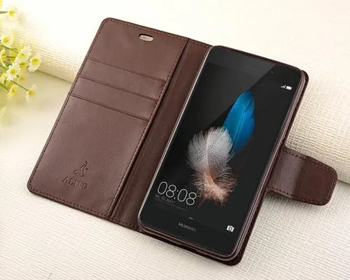 Fold Series Huawei P8 Flip Leather Case - Coffee