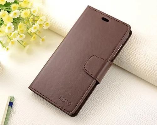 Fold Series Huawei P8 Flip Leather Case - Coffee