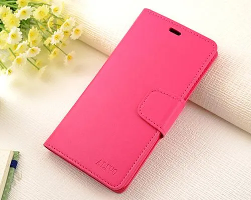 Fold Series Huawei P8 Flip Leather Case - Magenta