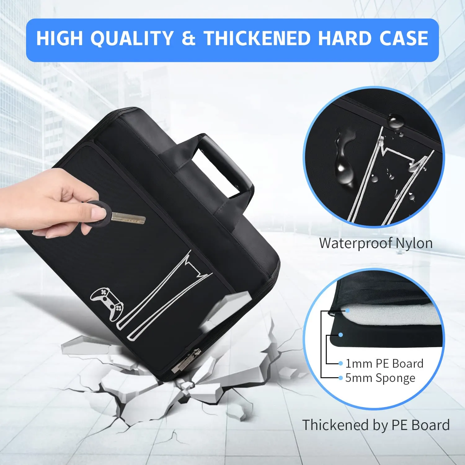 G-STORY PS5 Case, Carrying Case Travel Bag for PS5