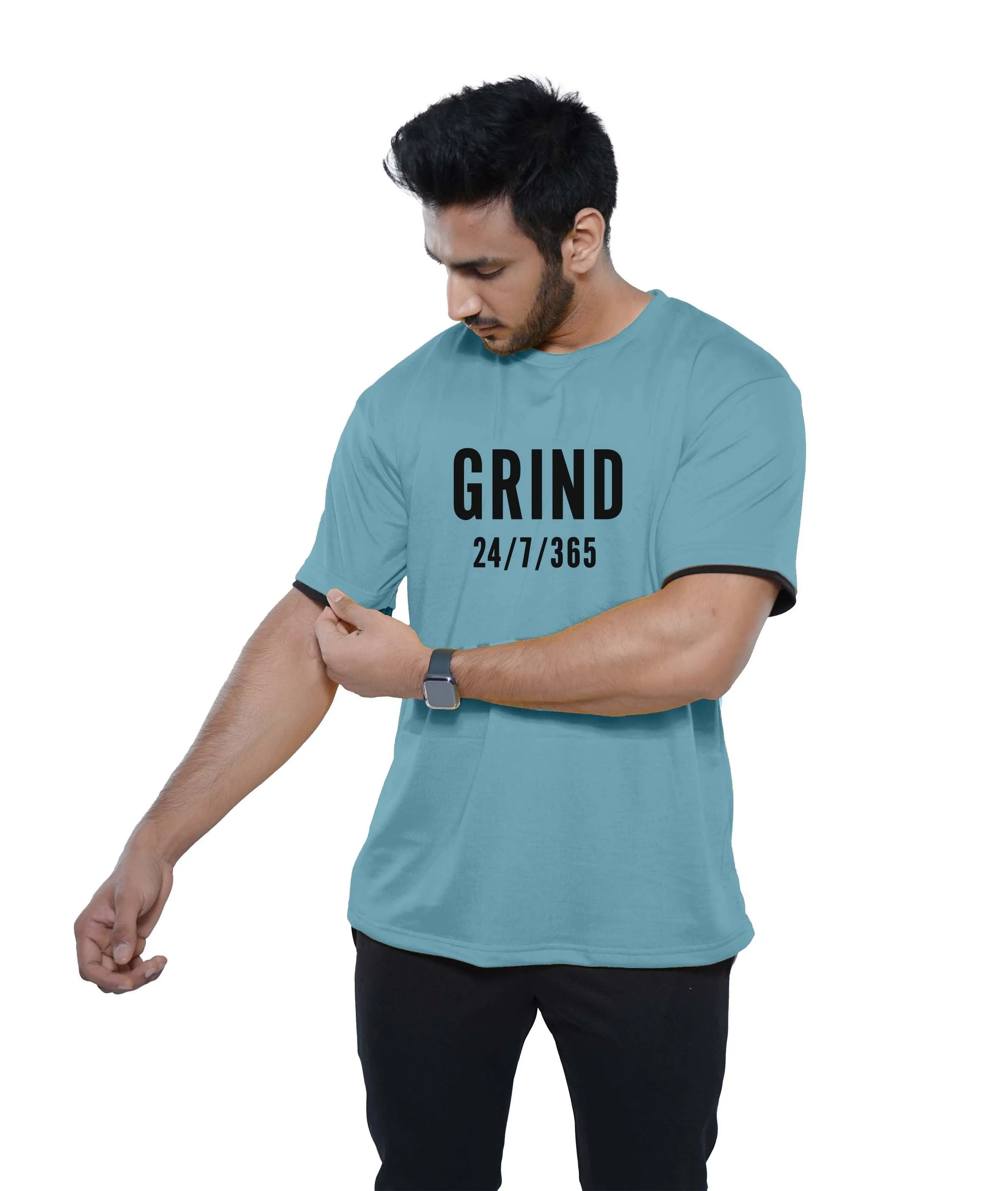 Grind Oversized GymX Tee: Blue - Sale