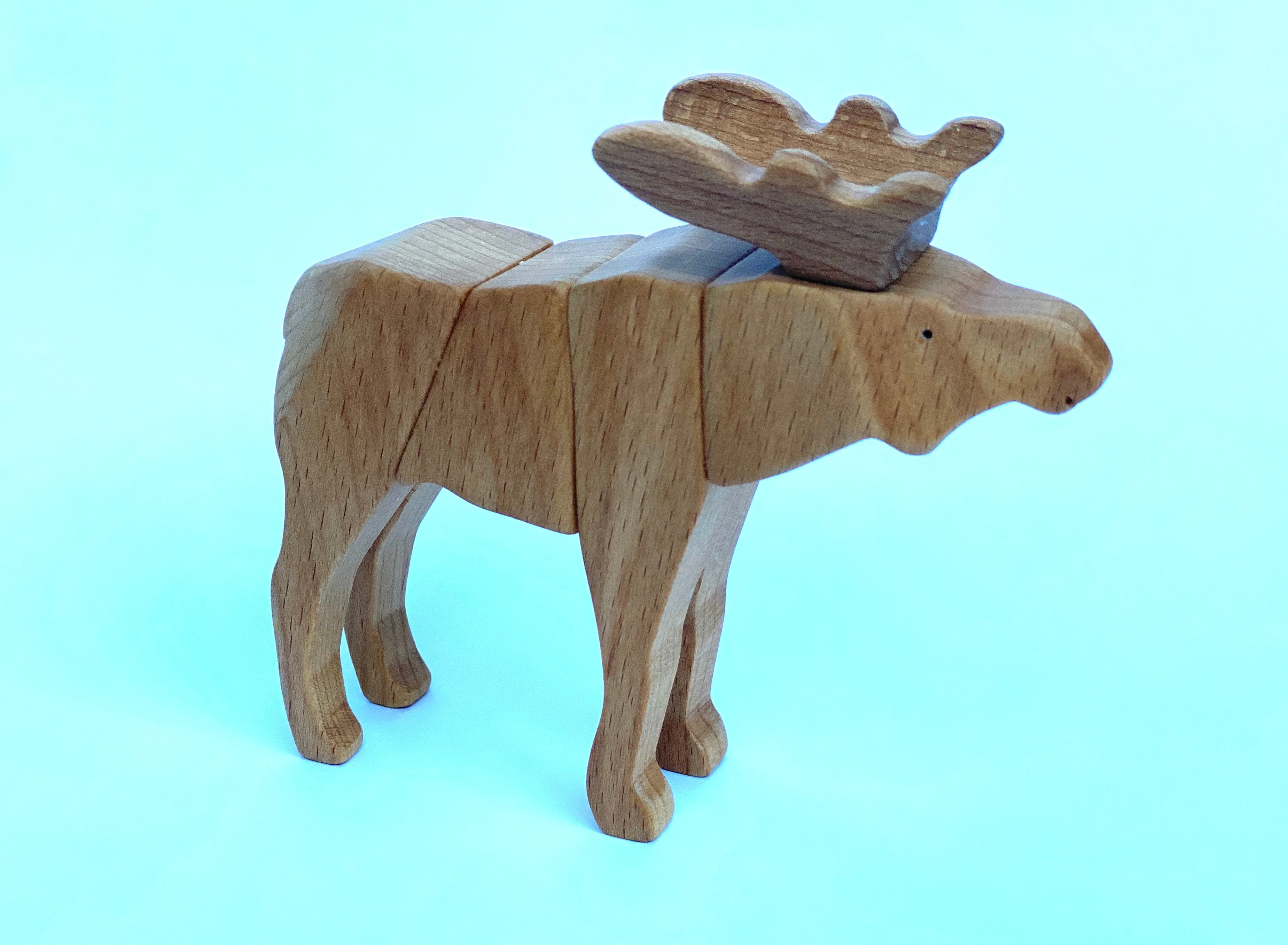 Handmade Wooden Moose Toy