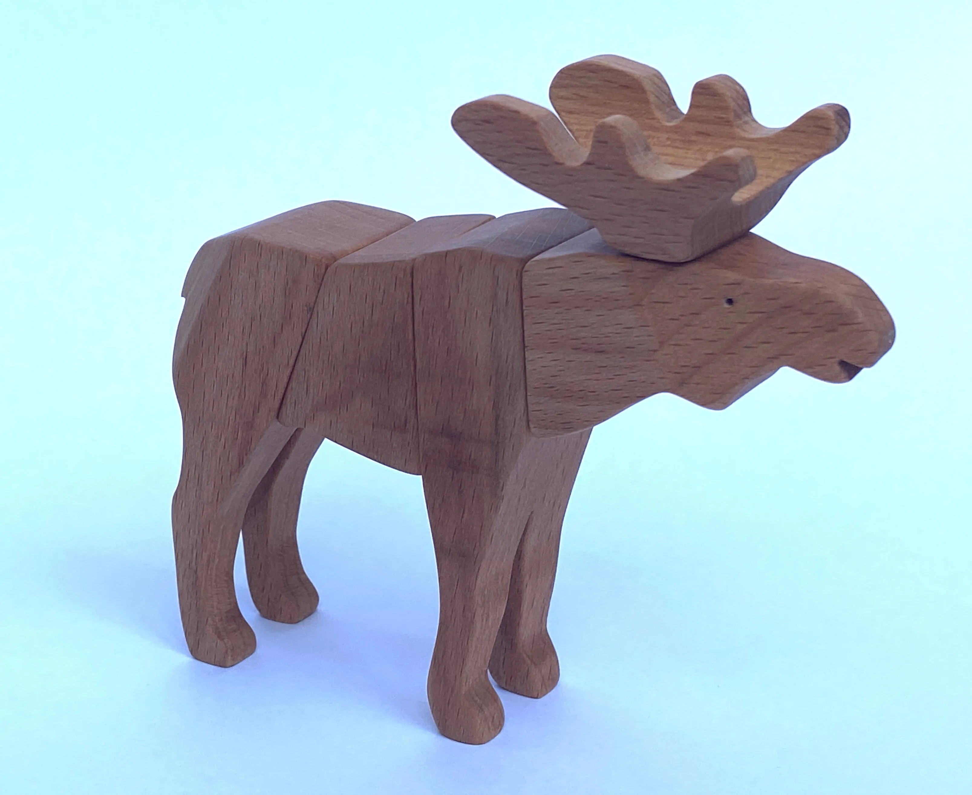 Handmade Wooden Moose Toy