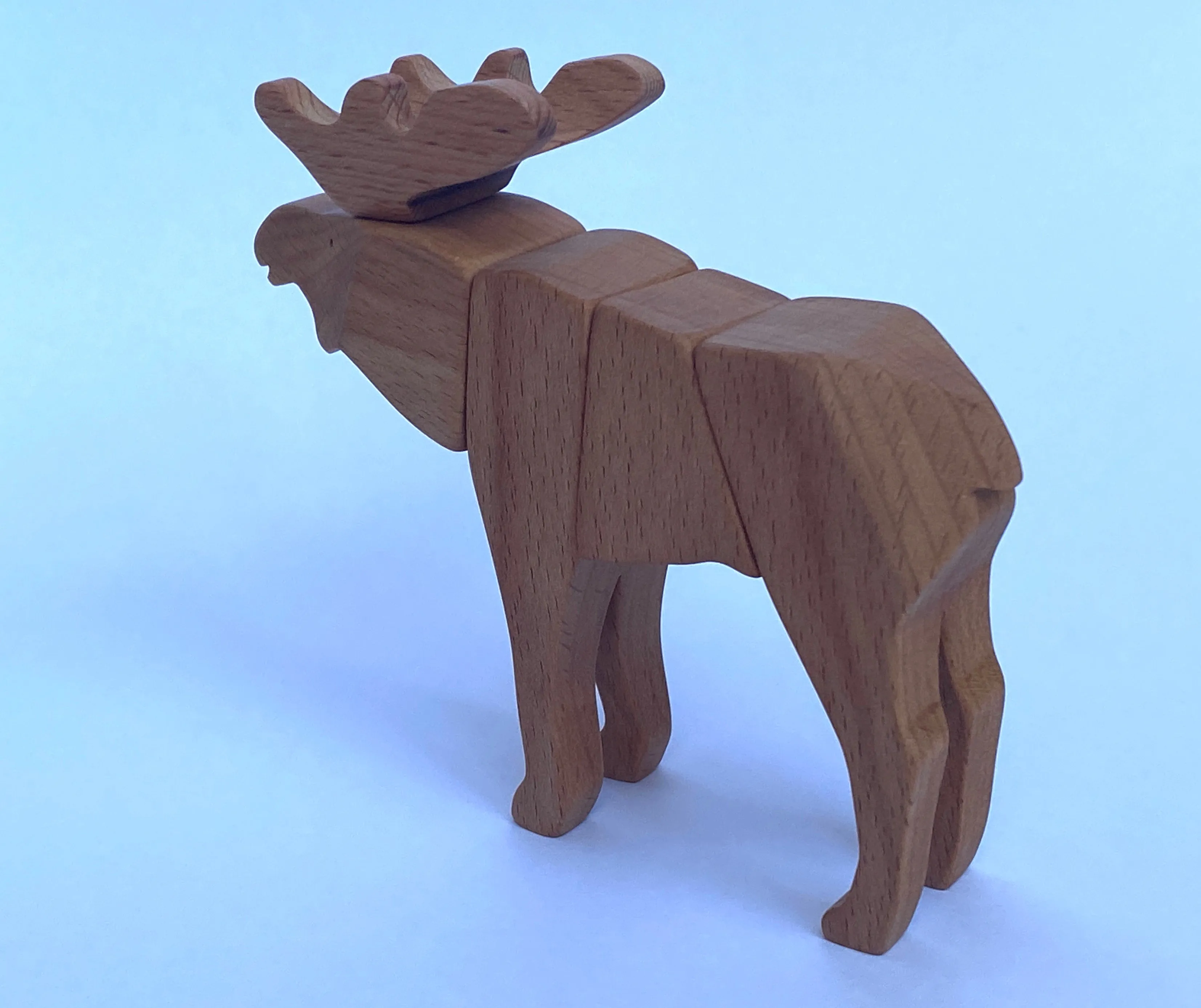 Handmade Wooden Moose Toy