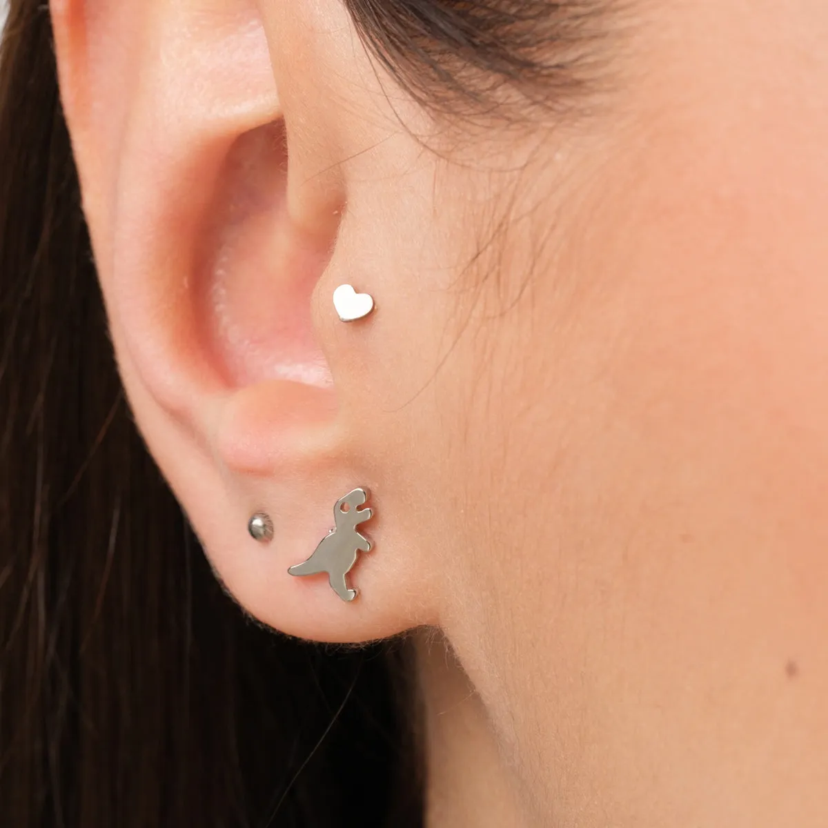 Heart Titanium Helix Single Earring