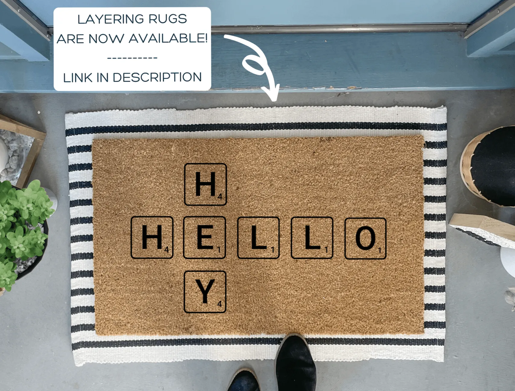 Hello Scrabble Tile Doormat