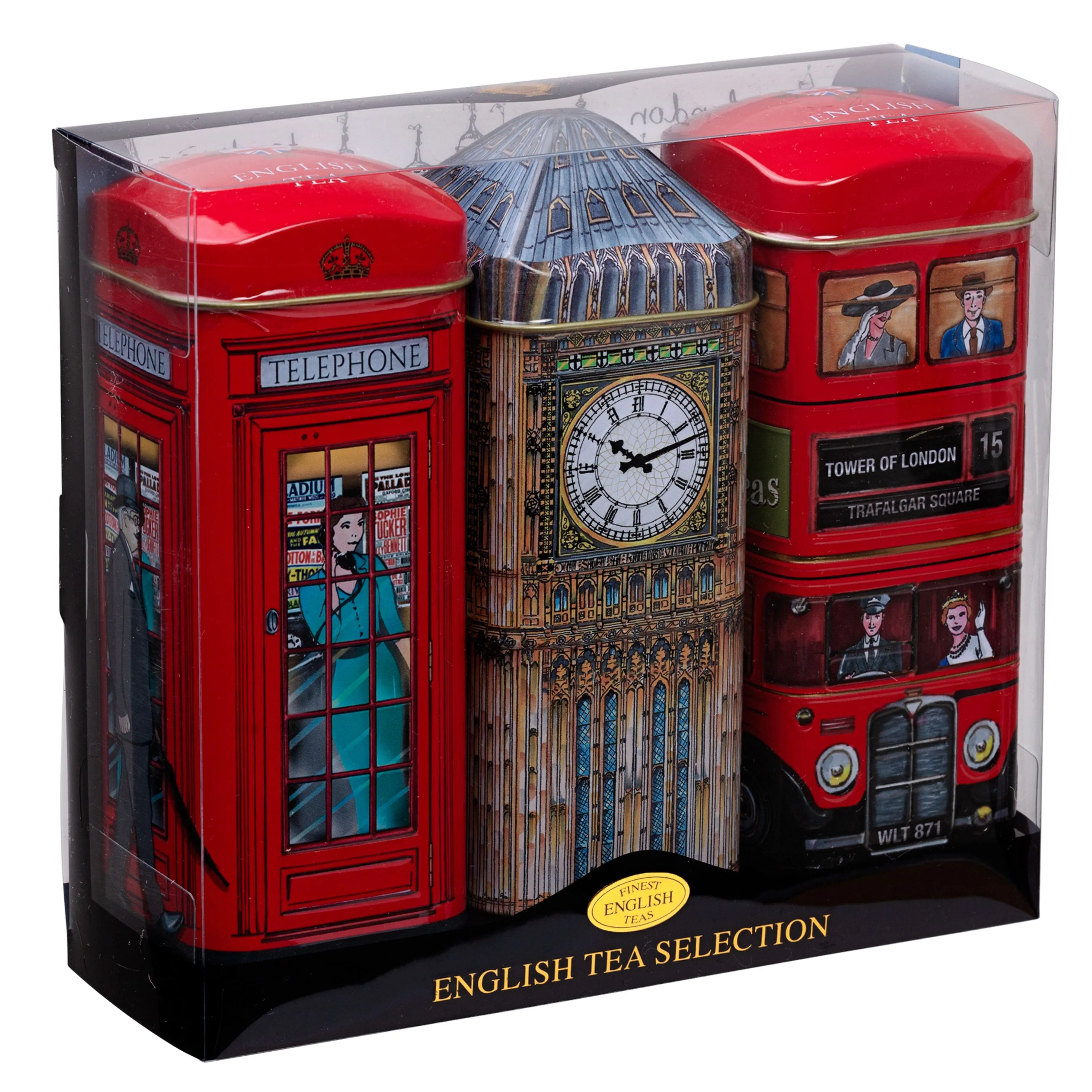 Heritage Fine English Tea Selection Triple Tall Tin Gift Pack