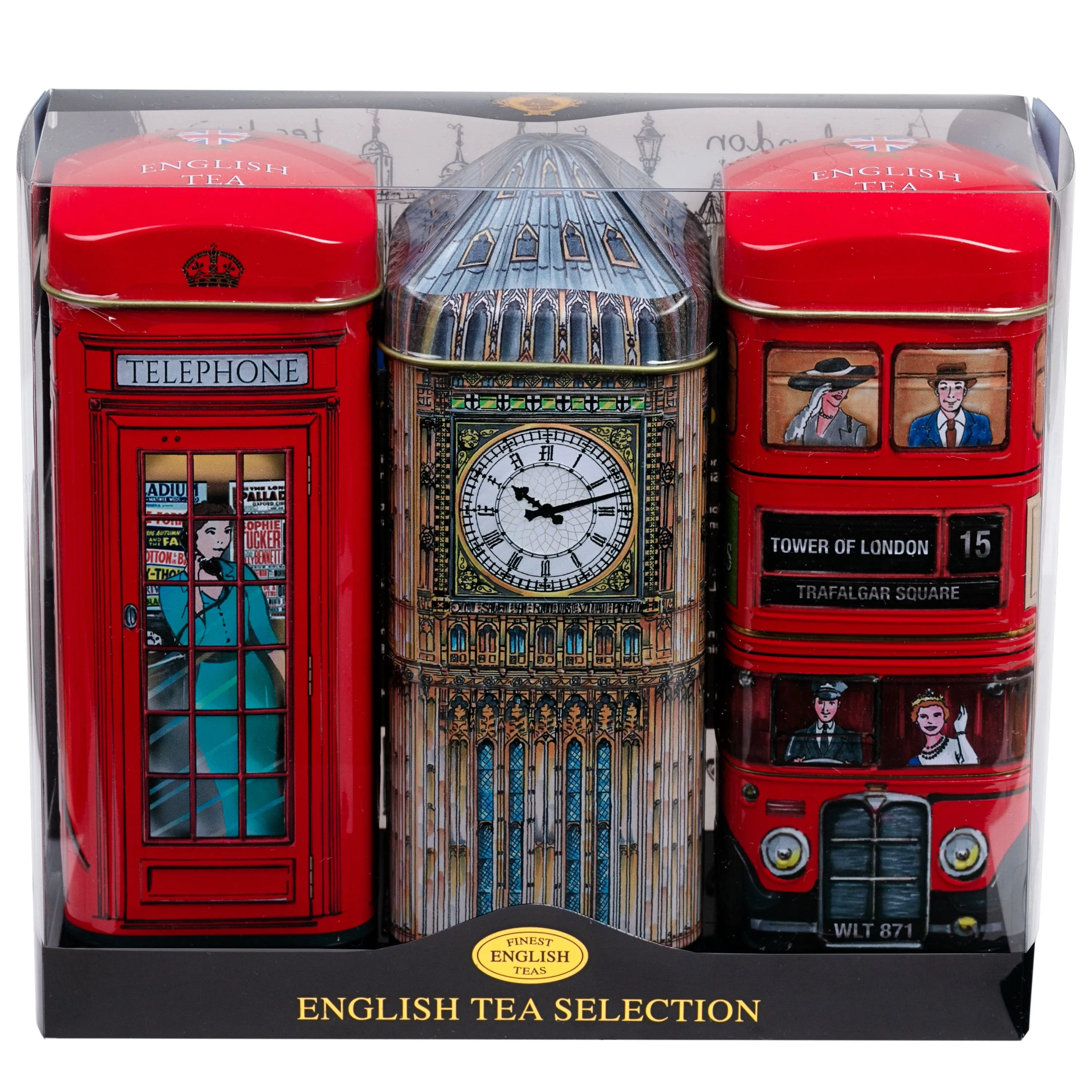 Heritage Fine English Tea Selection Triple Tall Tin Gift Pack