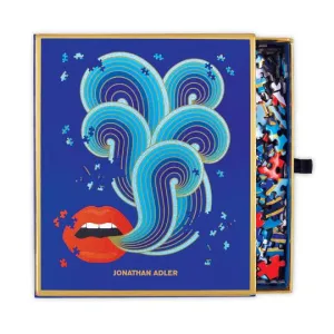 Jonathan Adler 750 Piece Lips Shaped Jigsaw Puzzle - Quick Ship