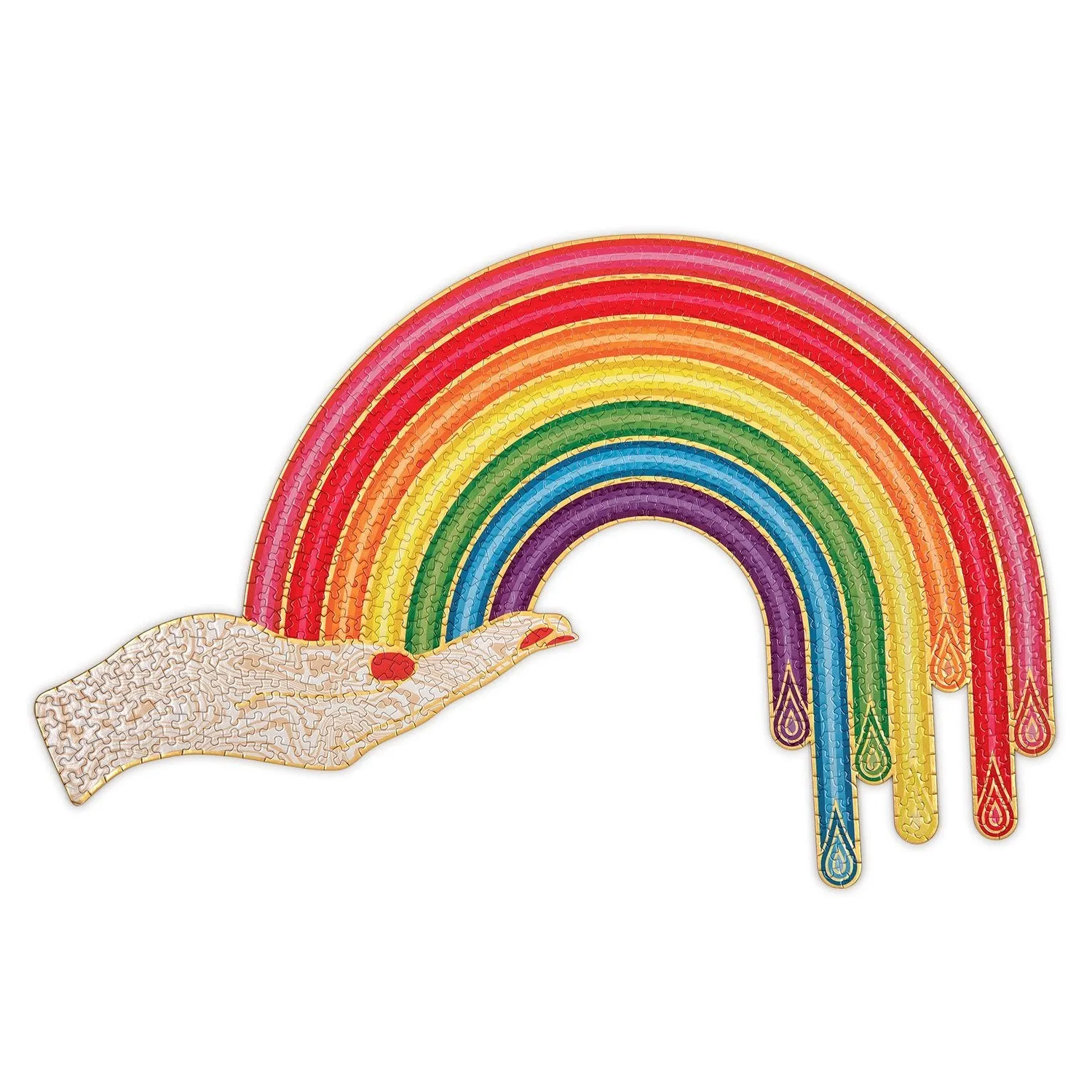 JONATHAN ADLER RAINBOW HAND 750 PIECE SHAPED PUZZLE