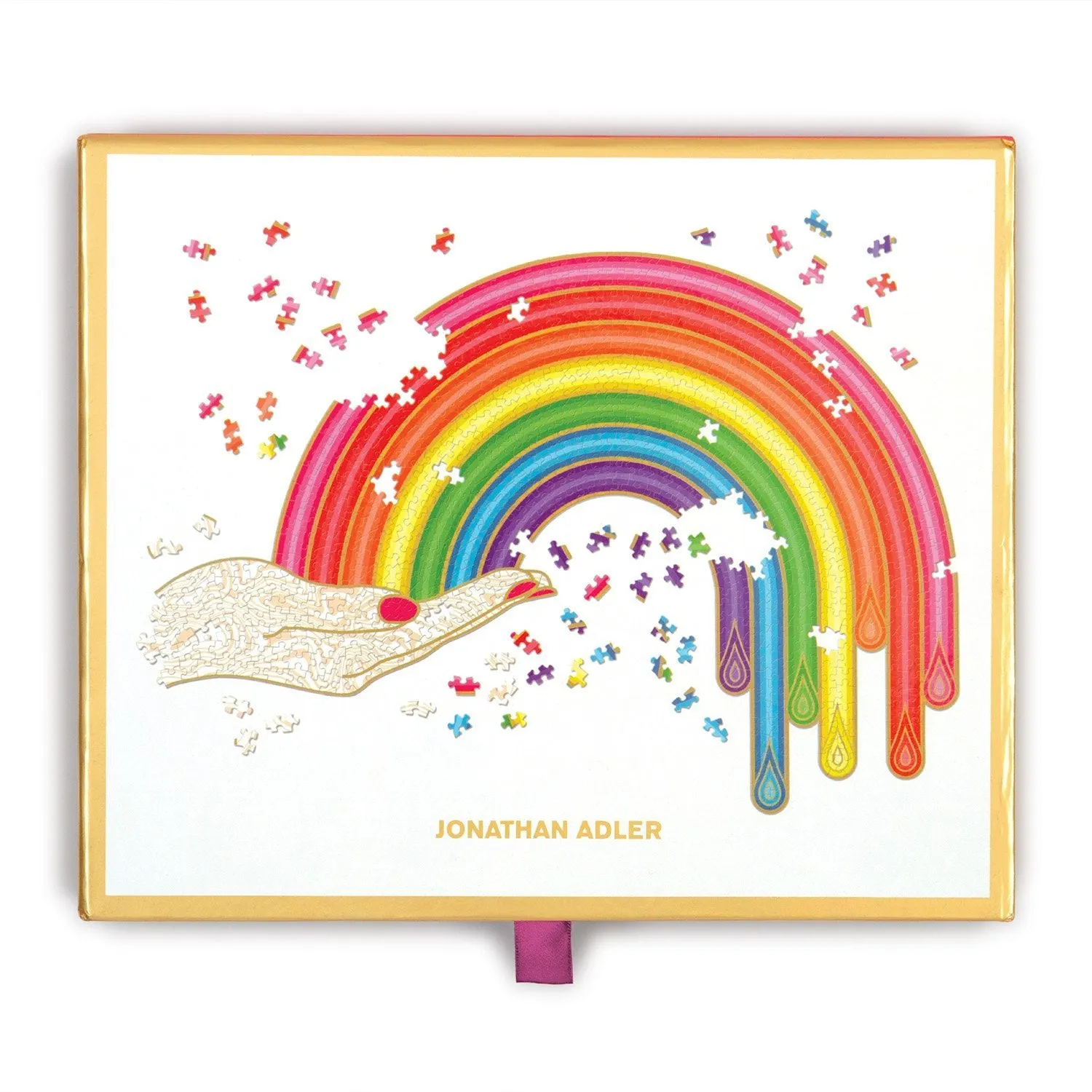 JONATHAN ADLER RAINBOW HAND 750 PIECE SHAPED PUZZLE