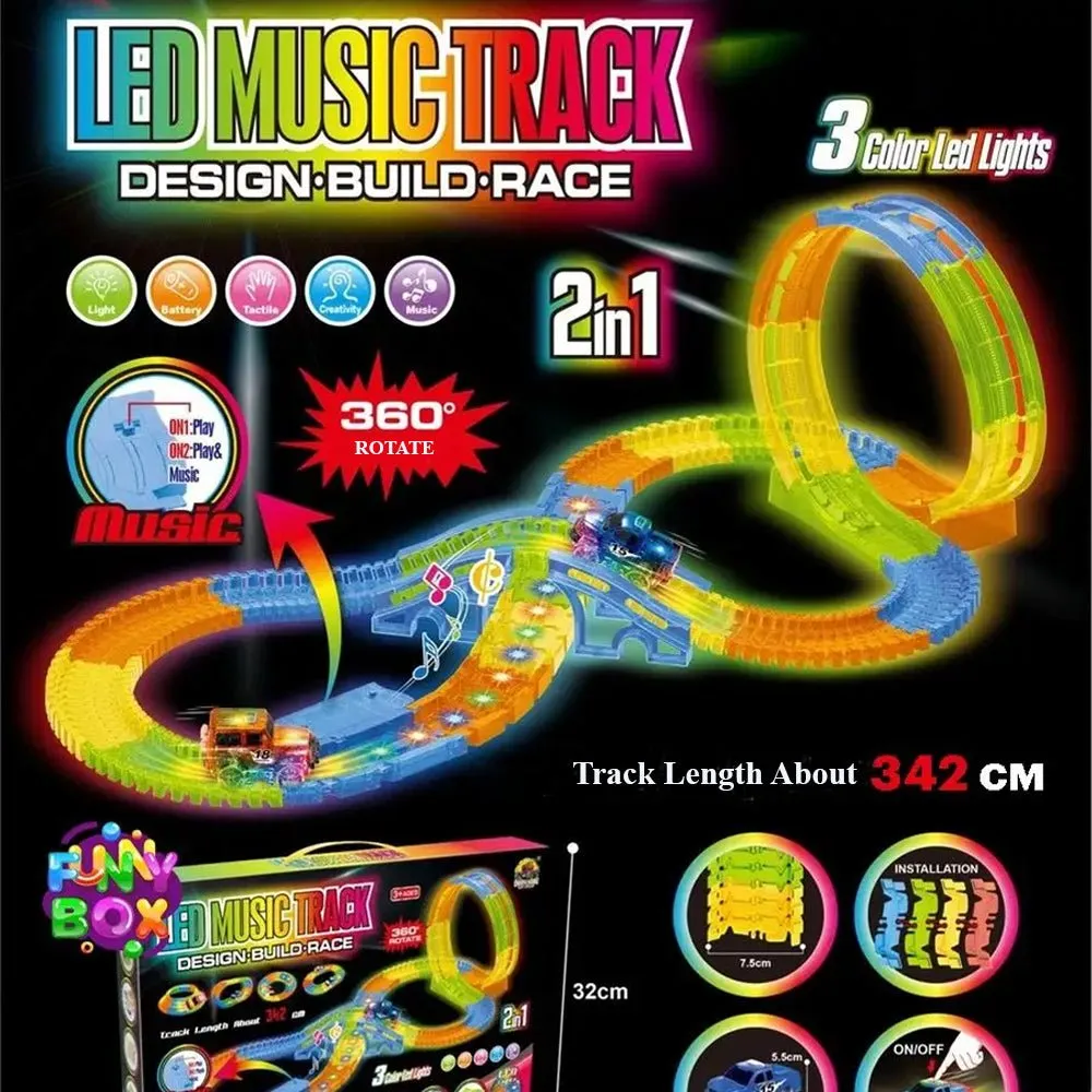 LED Glow Musical Track Set - 153 Pcs