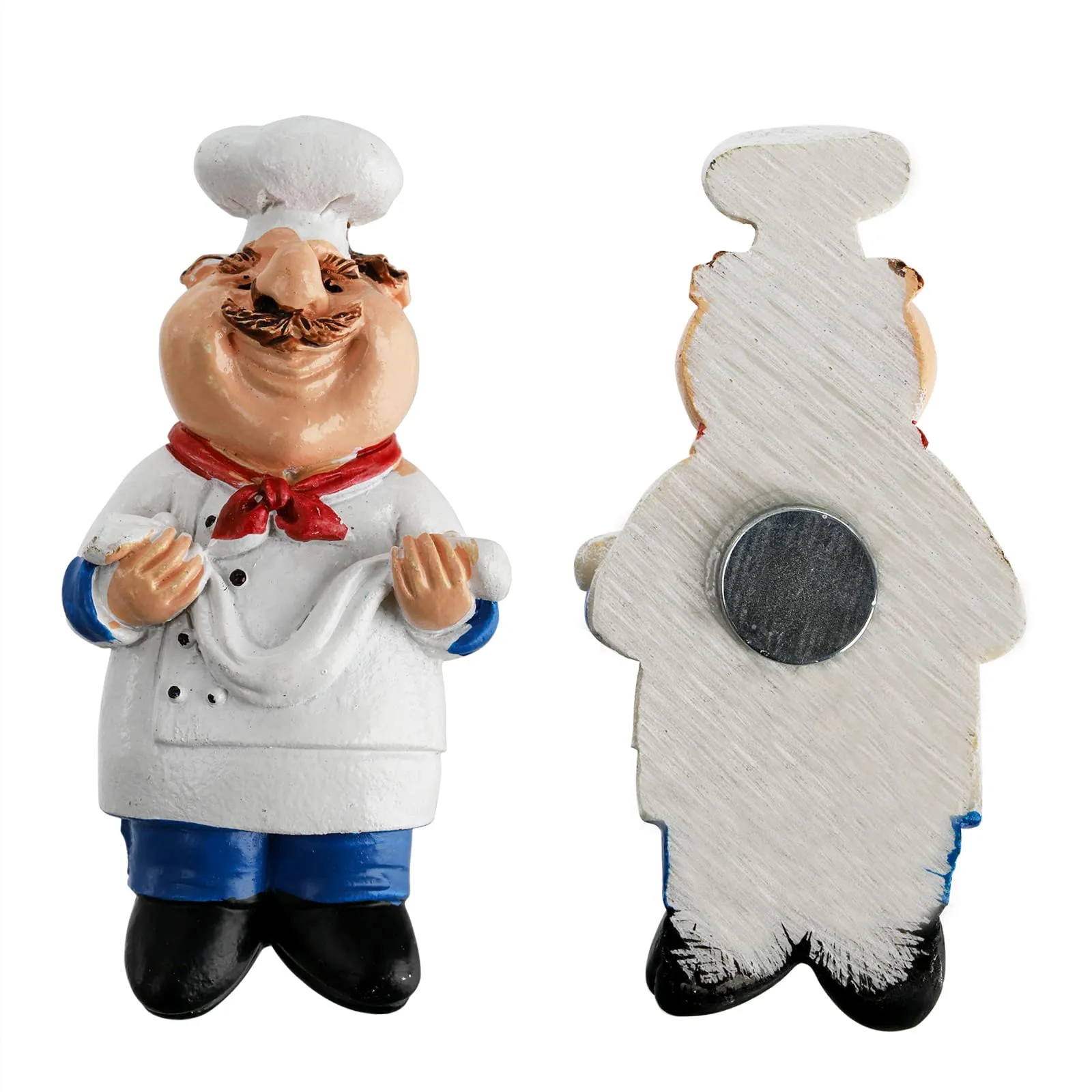 Lyellfe 10 Pieces Chef Fridge Magnets, Cute Italian Chef Magnets for Refrigerator, Funny Kitchen Chef Figurine Decorations, 3D Resin Baker Refrigerator Stickers for Whiteboard, Map, Cabinets