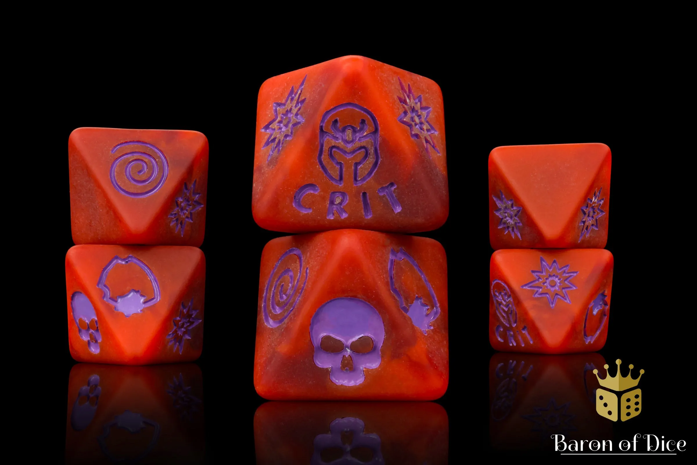 Menacing Mutants - Red Matte D8 Dice Set