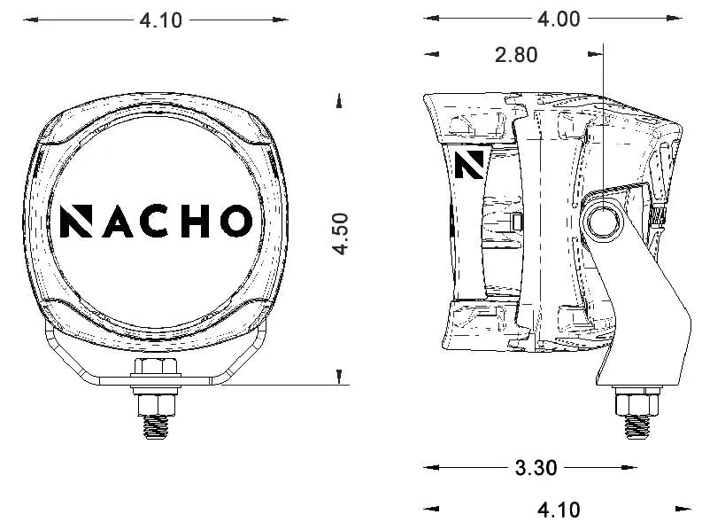 NACHO Quatro SAE Fog/Spot Combo Amber Projection - Street Legal 3-N-1 Lighting - Pair