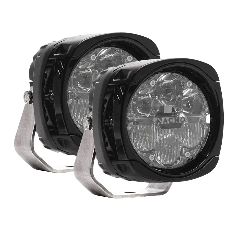 NACHO Quatro SAE Fog/Spot Combo White Projection - Street Legal 3-N-1 Lighting - Pair