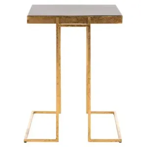 Open Box - Amarylis Greek Key Side Table Black/Gold - Safavieh