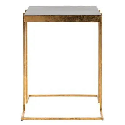 Open Box - Amarylis Greek Key Side Table Black/Gold - Safavieh