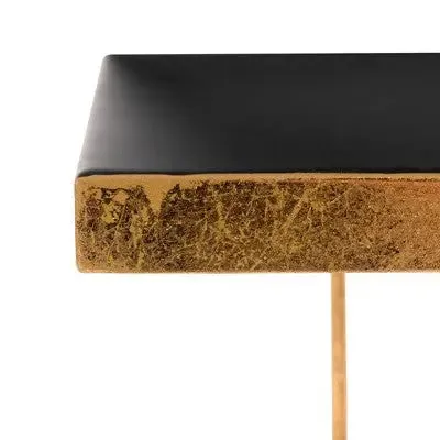 Open Box - Amarylis Greek Key Side Table Black/Gold - Safavieh