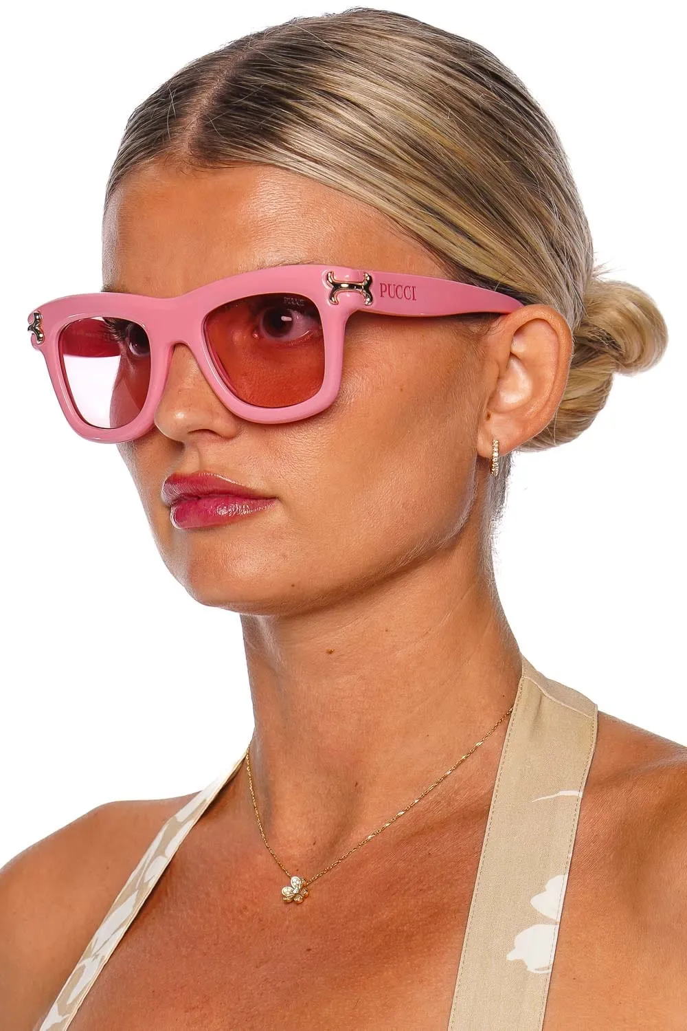 Pink Blush Square Acetate Sunglasses