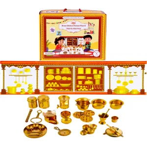 Premium Brass Pretend Play Kitchen Set