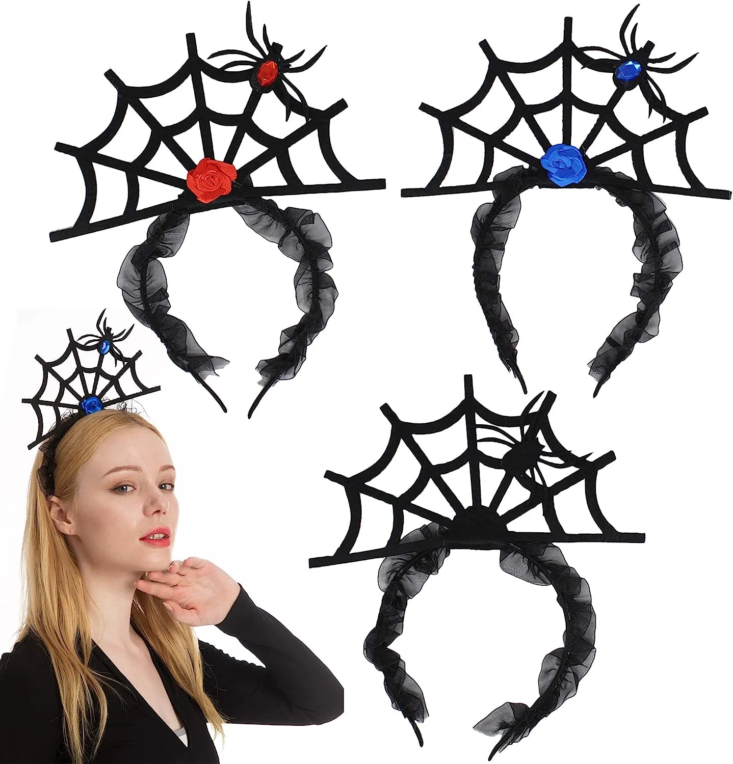 Spider Web Headbands Cosplay, 3 Pcs