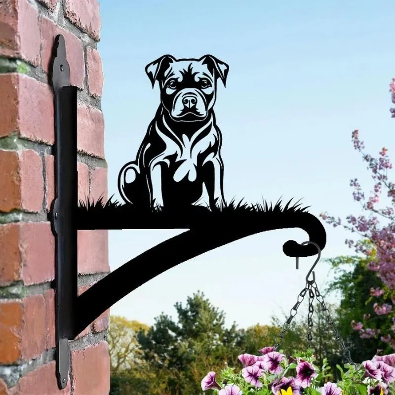 Staffordshire Bull Terrier Dog Metal Hanging Bracket Plant Stand PS141